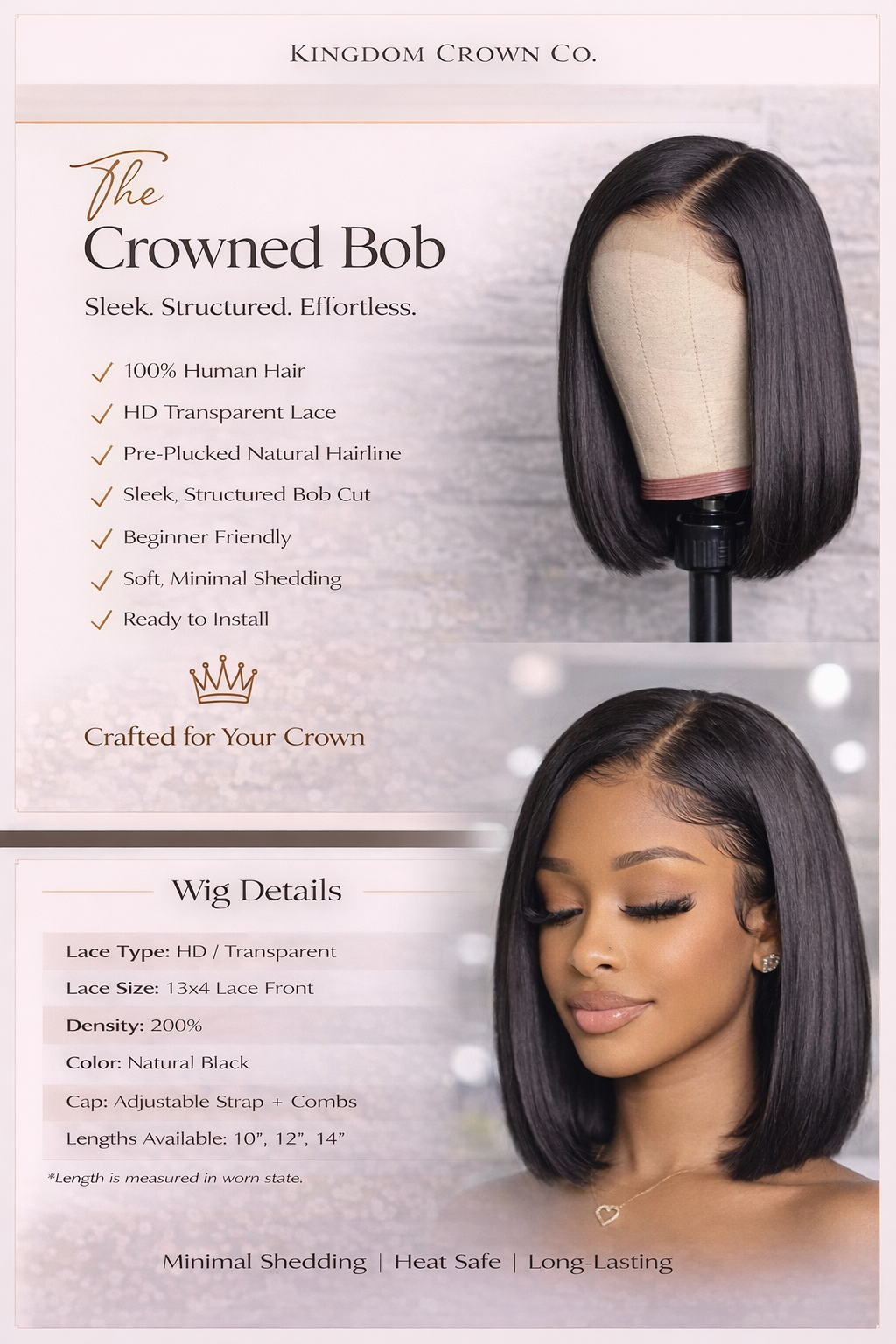The Crowned Bob — HD Lace (Glueless)